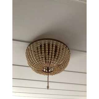Allison 15 Wood Beaded Metal Led Flush Mount By Jonathan Y On Sale Overstock 22848291